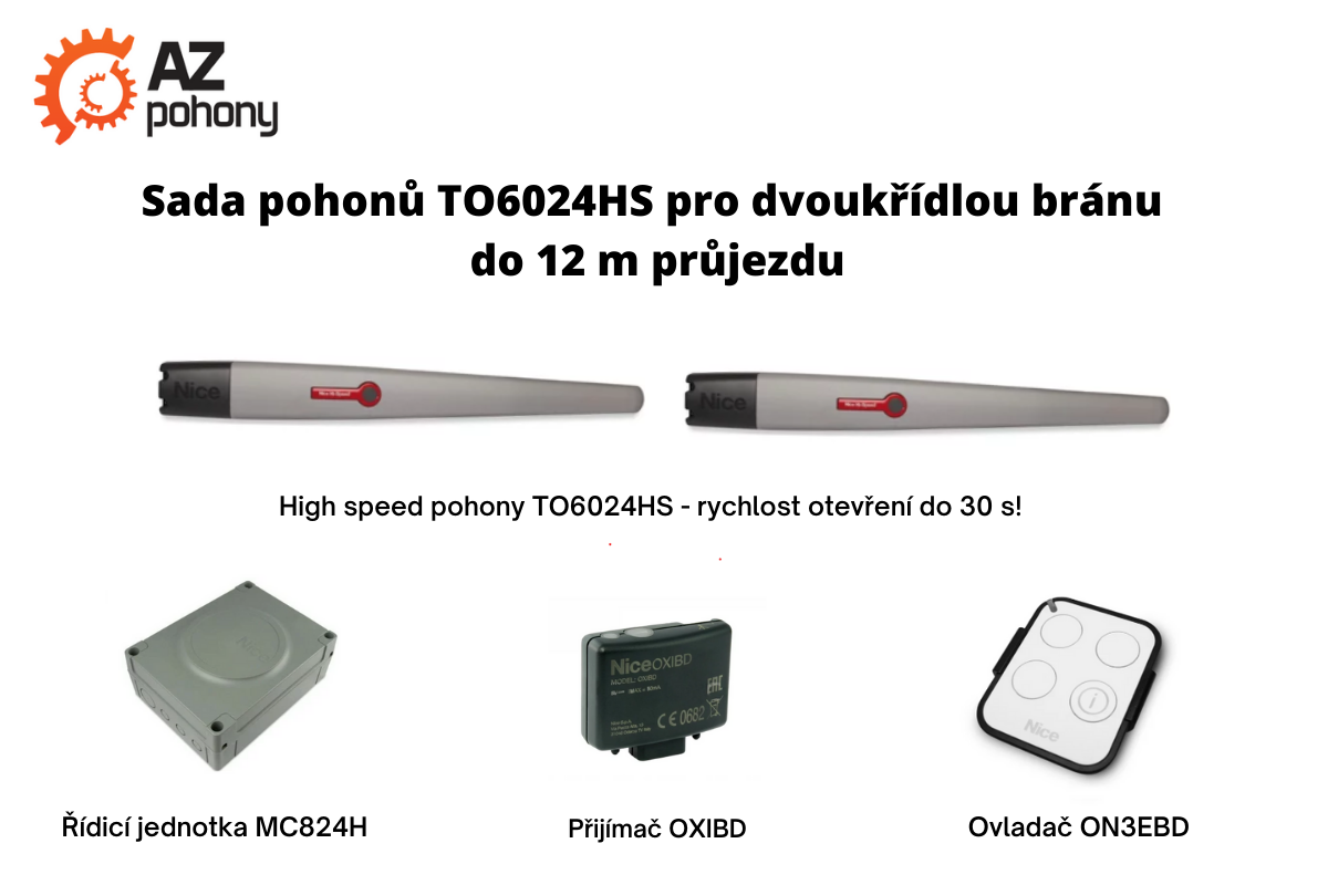 TO6024HS kit - sada pohonu TO6024HS pro dvoukřídlou bránu do 12 m průjezdu