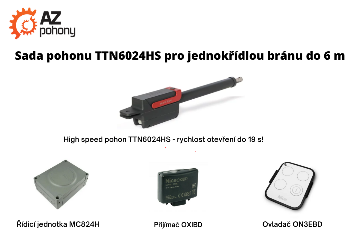 TTN6024HS 1K kit - sada pohonu TTN6024HS pro jednokřídlou mohutnou bránu do 6 m