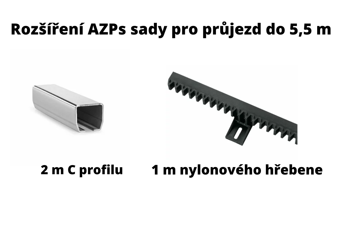 Rozšíření AZPs sady pro průjezd do 5,5 m (1 m hřebene a&nbsp;2 m C profilu)
