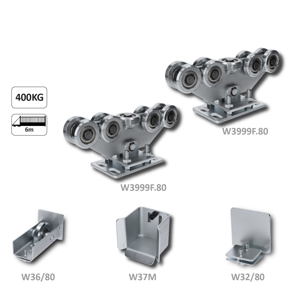 Set pro samonosný systém 80 x 80 x 5 mm, bez profilu, (2x W3999F.80, 1x W37M, 1x W36/80, 1x W32/80)