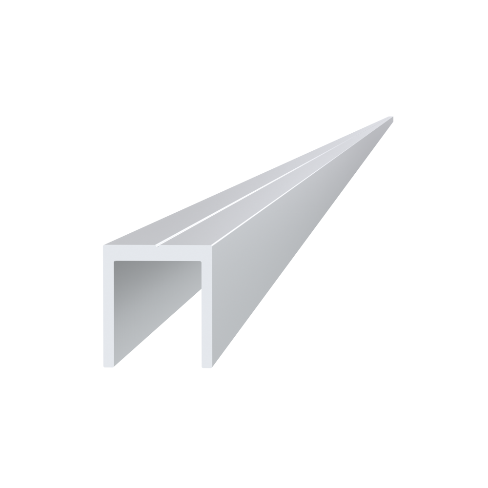 U profil 20,5x22x6000 mm, materiál EN AW-6060 T66, přírodní hliník bez povrchové úpravy, cena za KUS