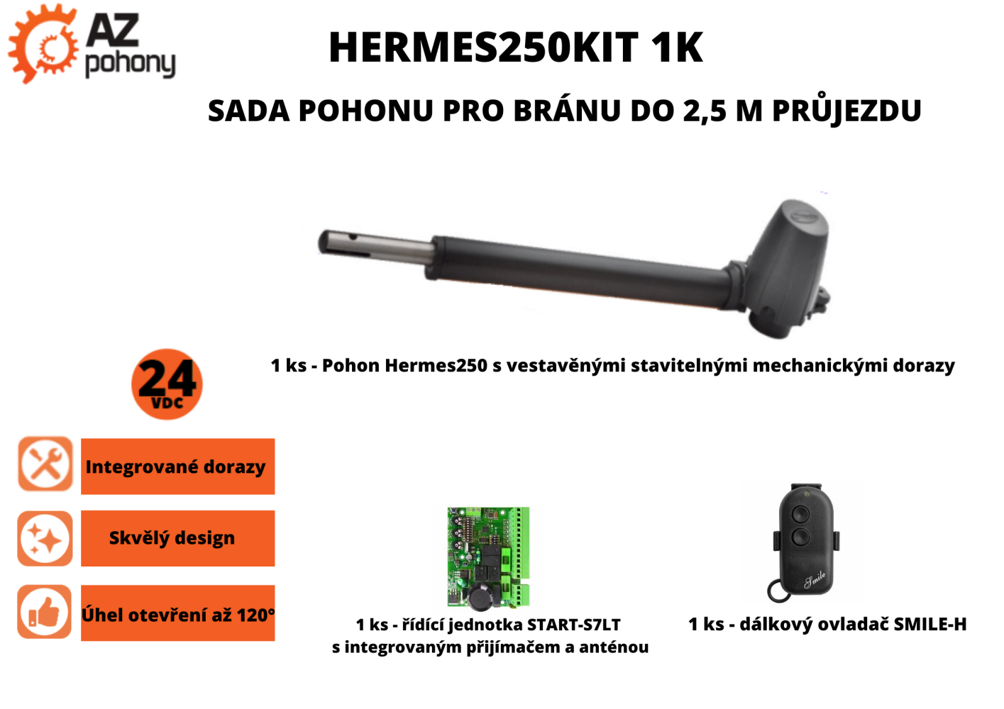 Hermes250Kit 1K - sada pohonu pro bránu do až 2,5 m průjezdu