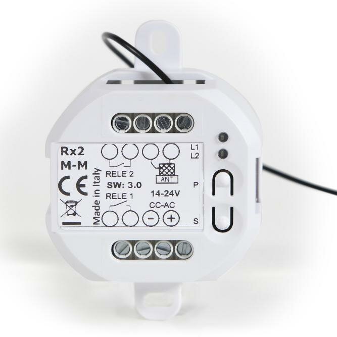 RX2R - dvoukanálový multifrekvenční přijímač 433,92 a 868 MHz