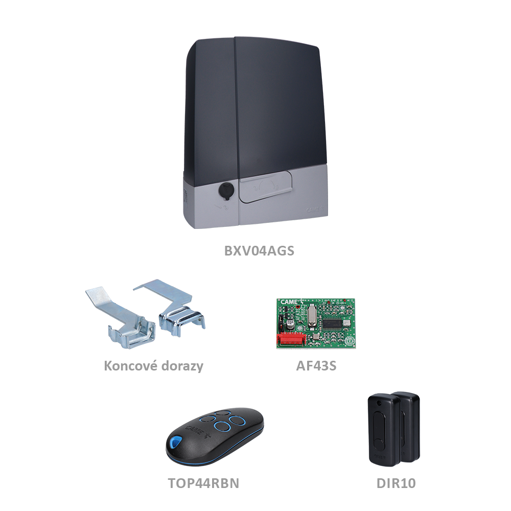 CAME BXV 4 SAFE ATOMO sada pre posuvnú bránu do 400kg, 1x BXV04AGS (24V, 170W, 350N) 1x ZBX7N, 1x AF43S, 1x TOP44RBN, 1 pár DIR10