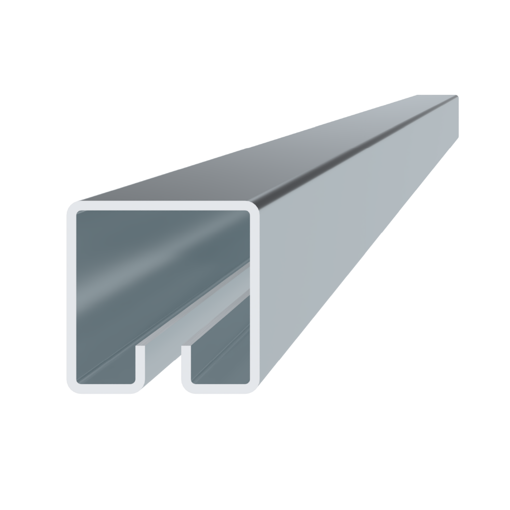 Pozinkovaný profil tvaru U, s drážkou 7.5mm, cena za 1ks (6m), rozměr: 40x40mm, materiál: DX51D+Z100