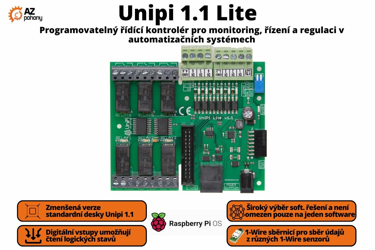 Unipi 1.1 lite  - Programovatelný řídící kontrolér pro monitoring, řízení a regulaci v automatizačních systémech
