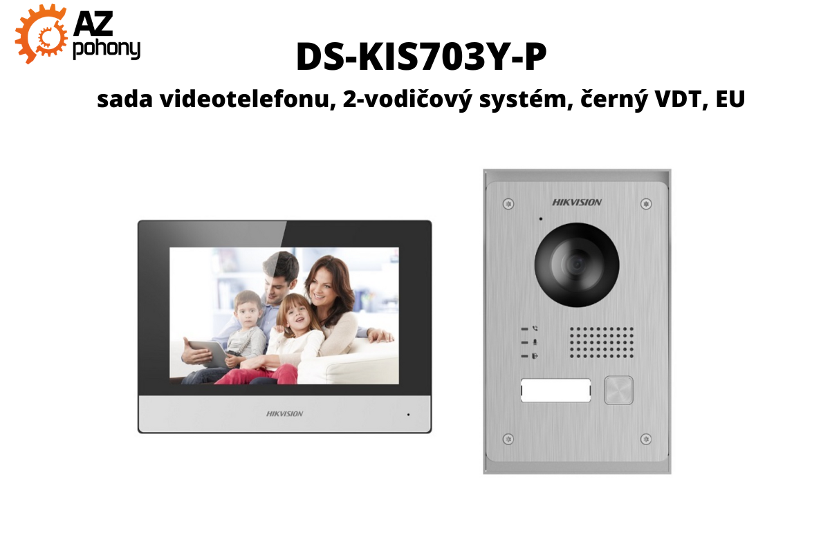 DS-KIS703Y-P sada videotelefonu, 2-vodičový systém, černý VDT, EU