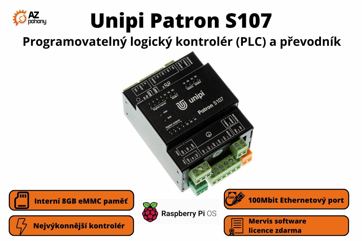 Unipi Patron S107 - Programovatelný logický kontrolér (PLC) a převodník
