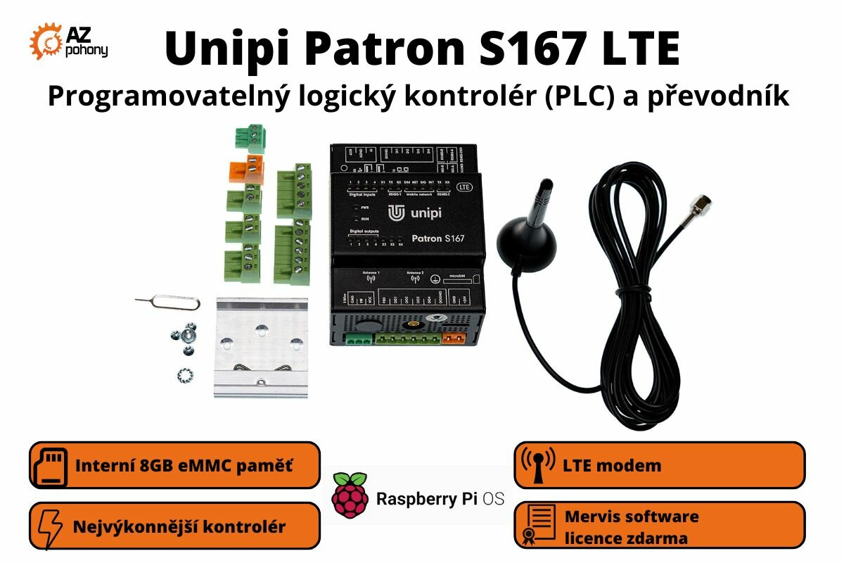 Unipi Patron S167 LTE - Programovatelný logický kontrolér (PLC) a převodník