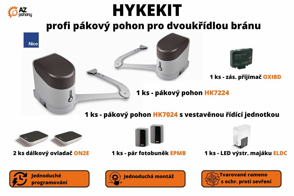 HykeKit - hykekce profi pákový pohon pro dvoukřídlou bránu