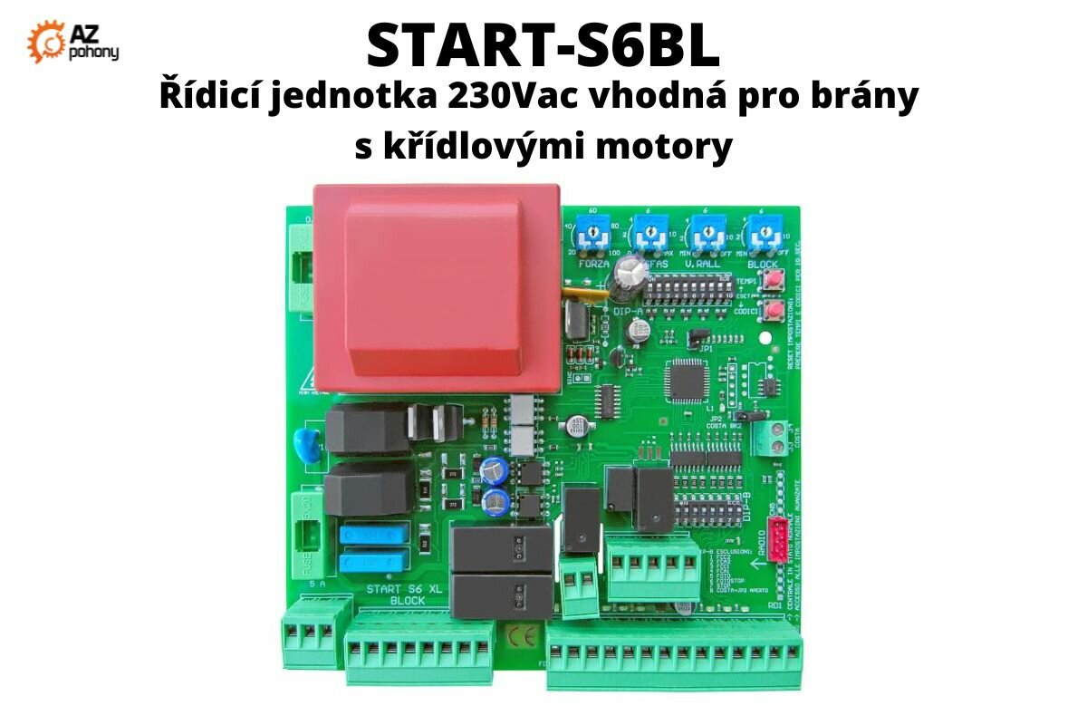 START-S6BL - řídící jednotka pro křídl. pohony