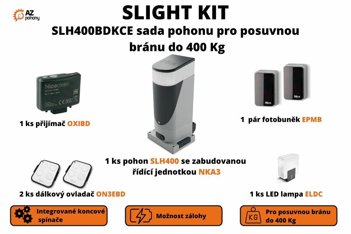 Slight Kit - SLH400BDKCE sada pohonu pro posuvnou bránu do 400 kg