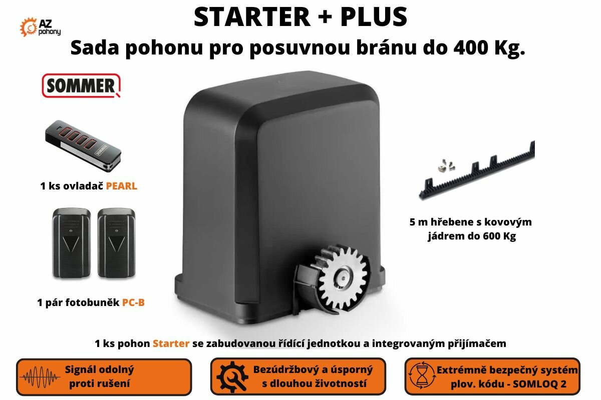 Starter+ plus - sada pohonu pro posuvnou bránu do 400 kg