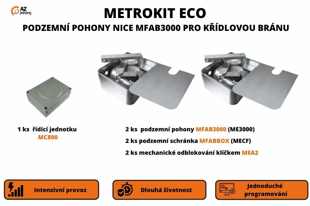 MetroKit ECO - podzemní pohony pro křídlovou bránu