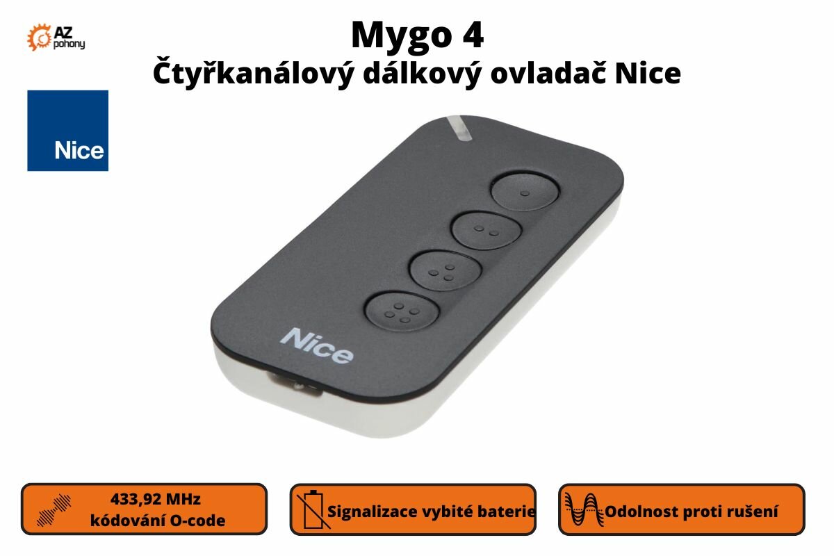 MYGO4 - čtyřkanálový dálkový ovladač Nice