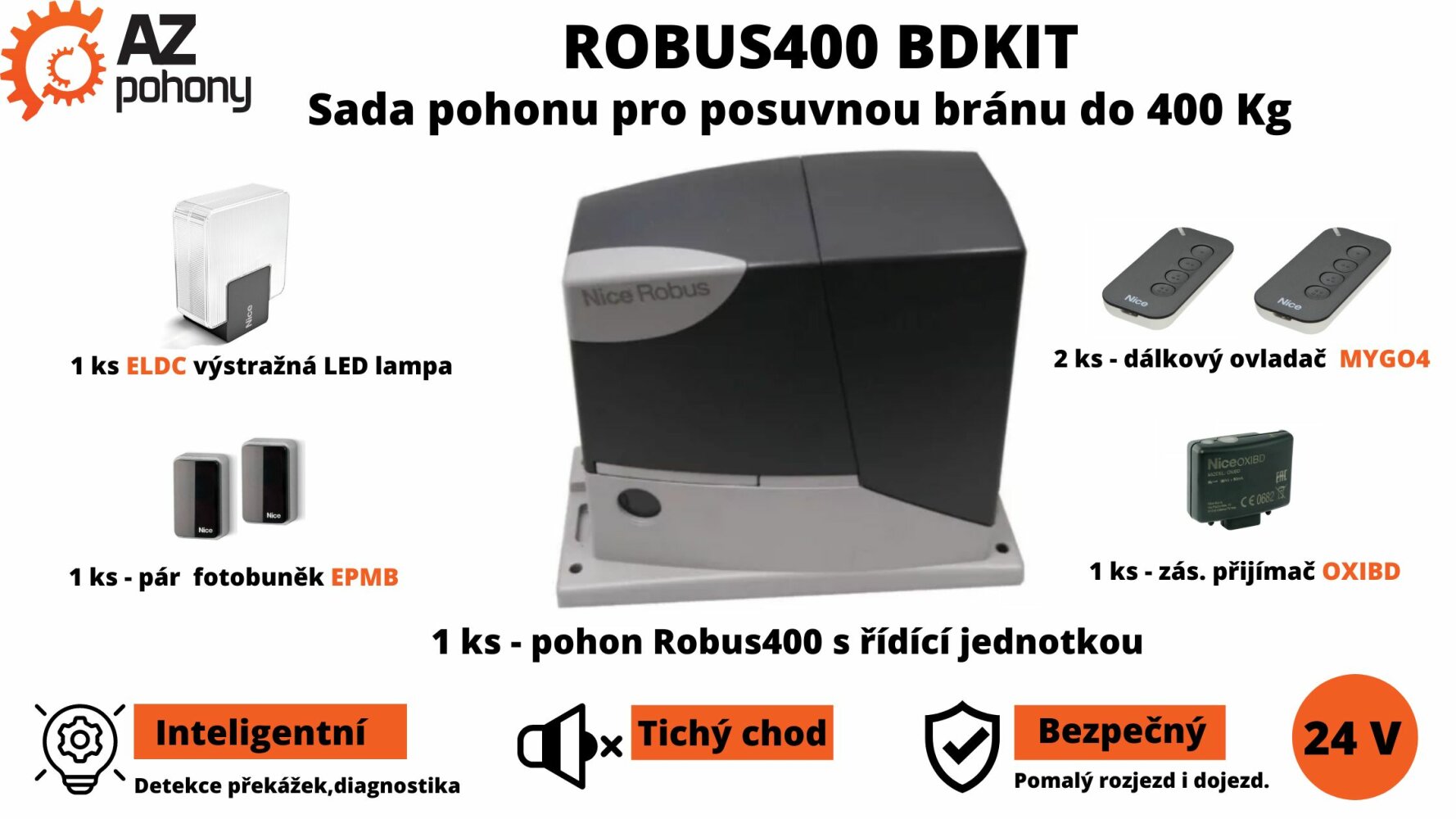 Robus400 BDKit - Robus400BDKCE Nice sada pohonu pro bránu do 400 kg