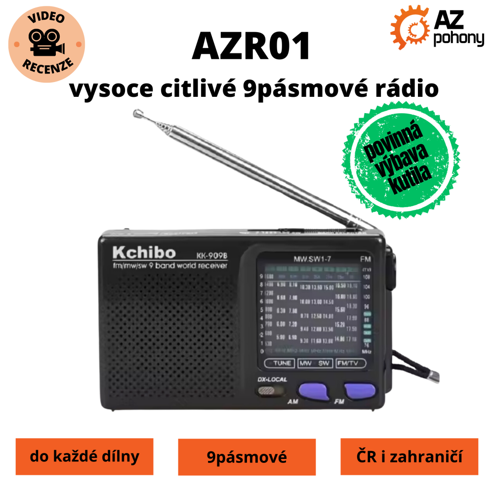 AZR01 - vysoce citlivé 9-pásmové rádio FM/MW/SW