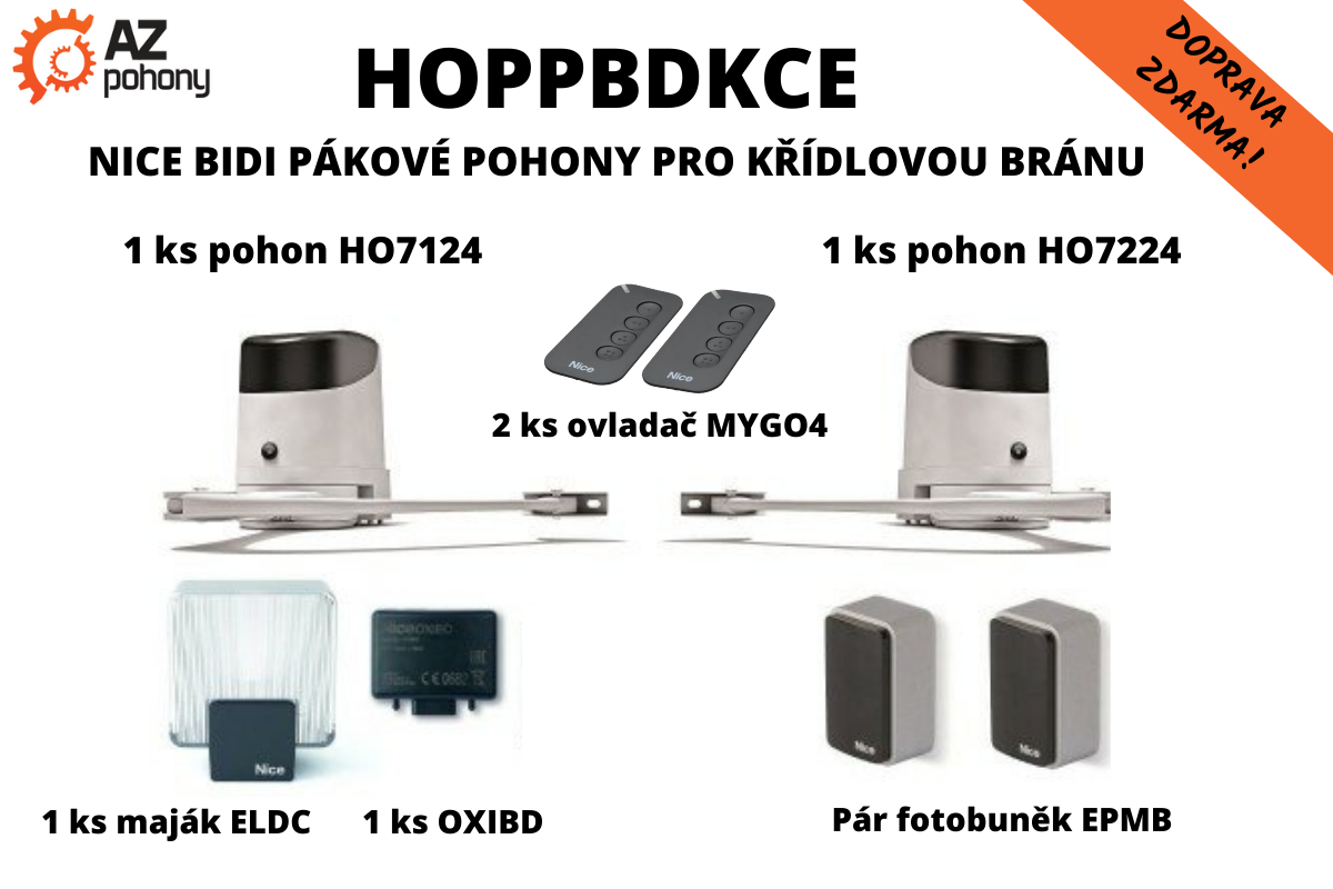 HOPPBDKCE - Nice Bidi pákové pohony pro křídlovou bránu
