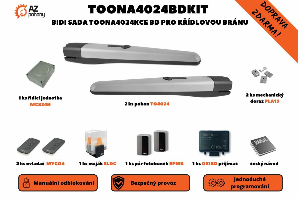 Toona4024BDKit - Bidi sada Toona4024BDKCE pro křídlovou bránu