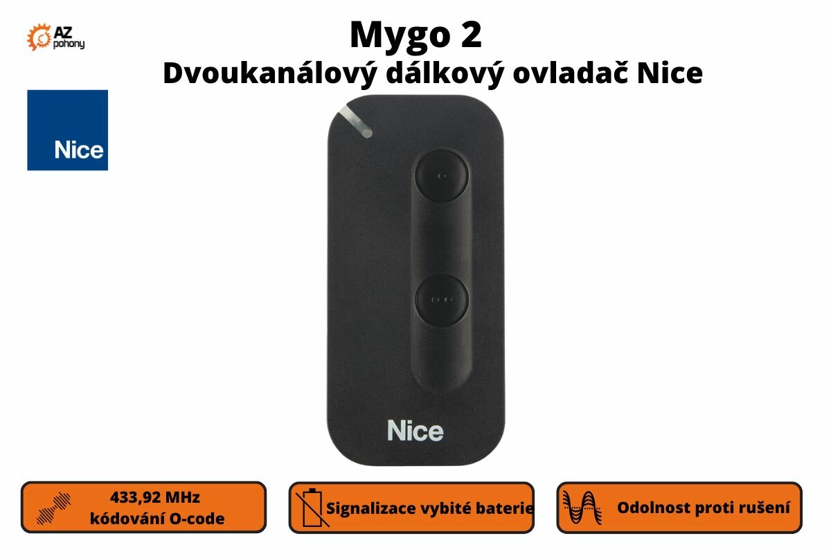 MYGO2 - dvoukanálový dálkový ovladač Nice