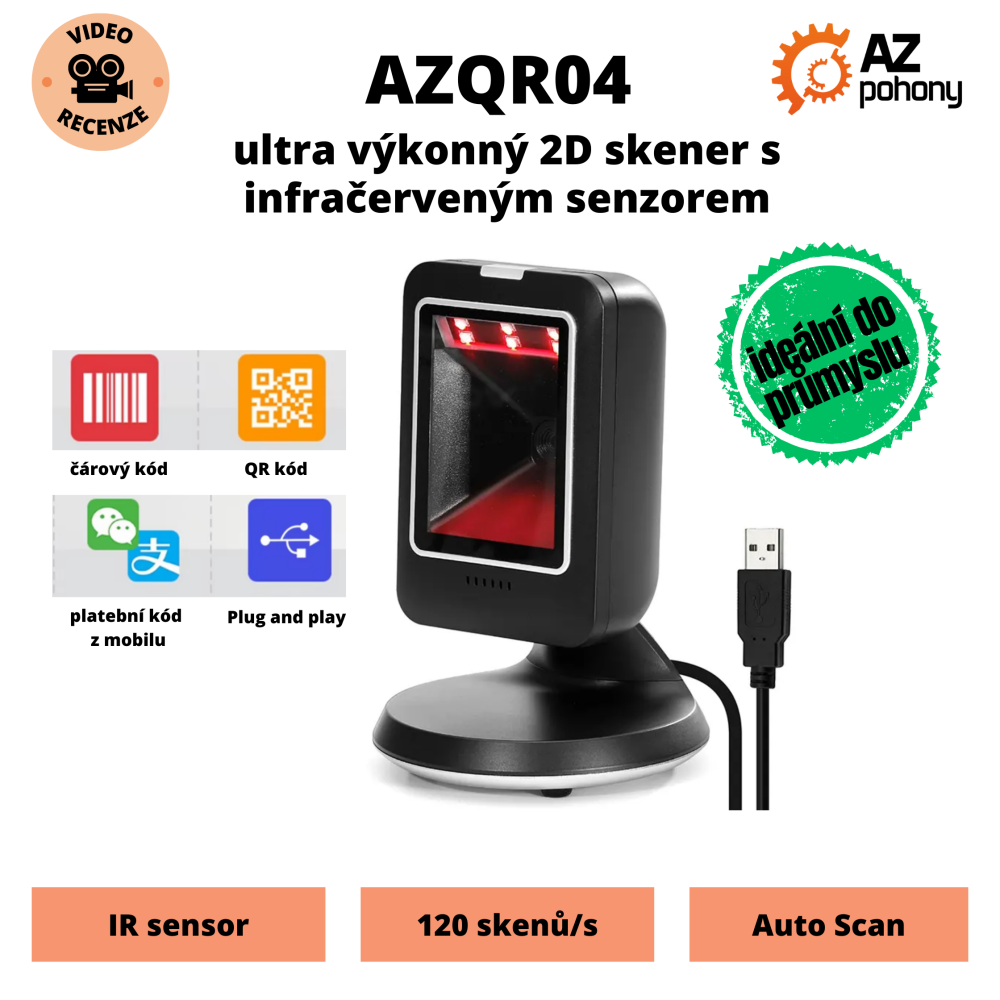 AZQR04 - ultra výkonný 2D skener s infračerveným senzorem