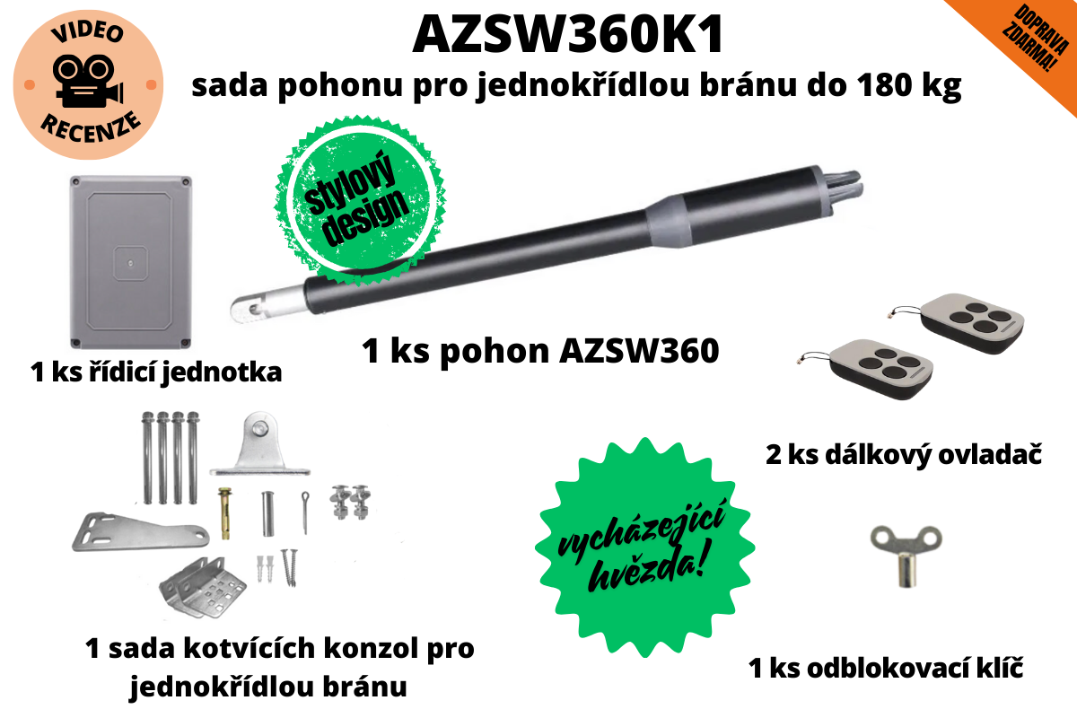 AZSW360K1 - sada pohonu pro jednokřídlou bránu