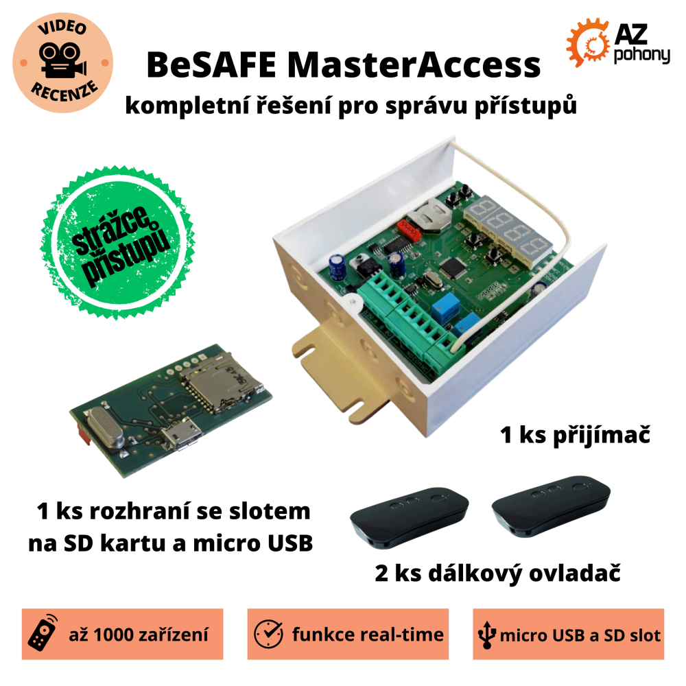 BeSAFE Master Access, zápis událostí na SD kartu - špičkové řešení pro evidenci ovladačů, BE SAFE RX NEW