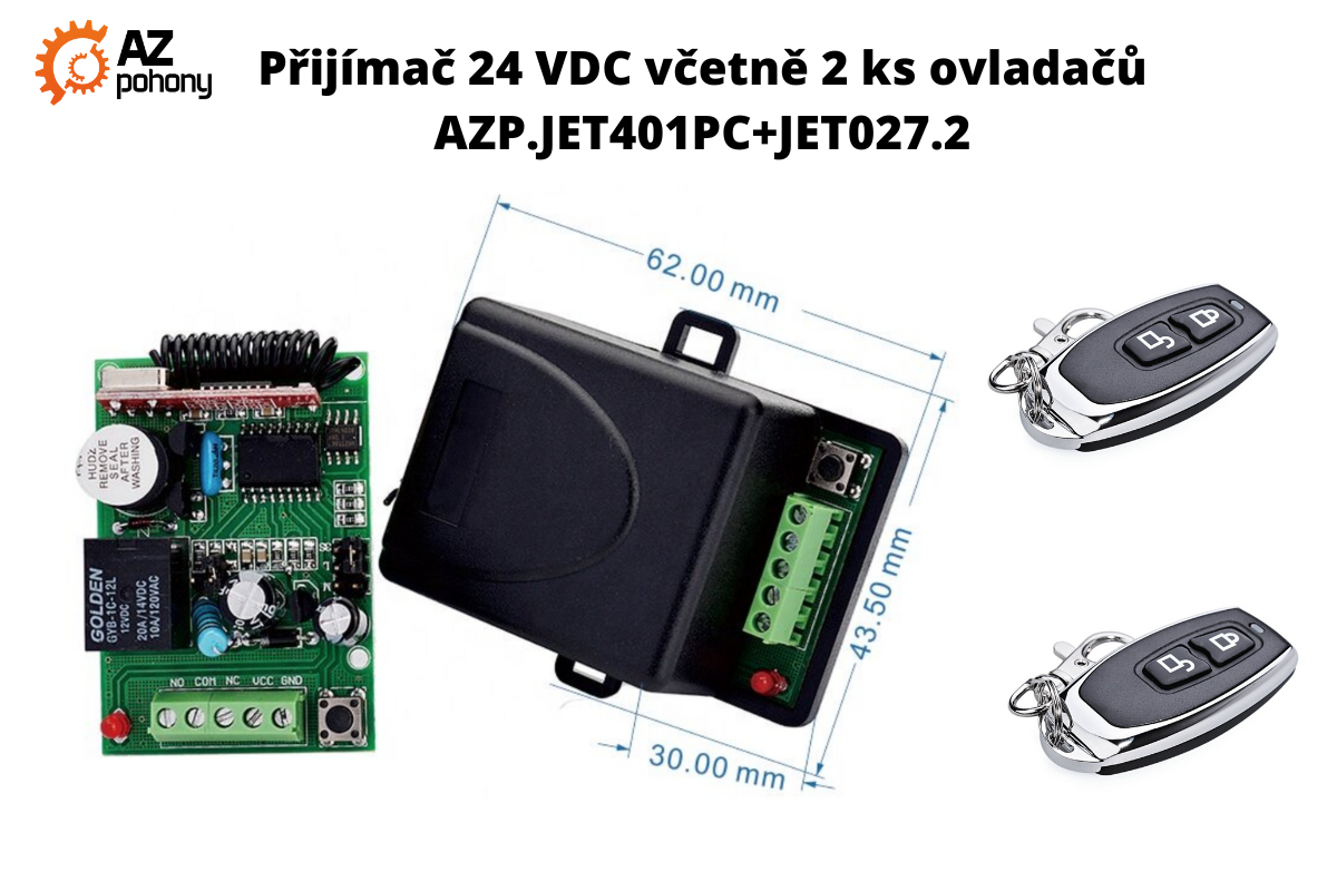 Přijímač 24 VDC včetně 2 ks ovladačů AZP.JET401PC+JET027.2