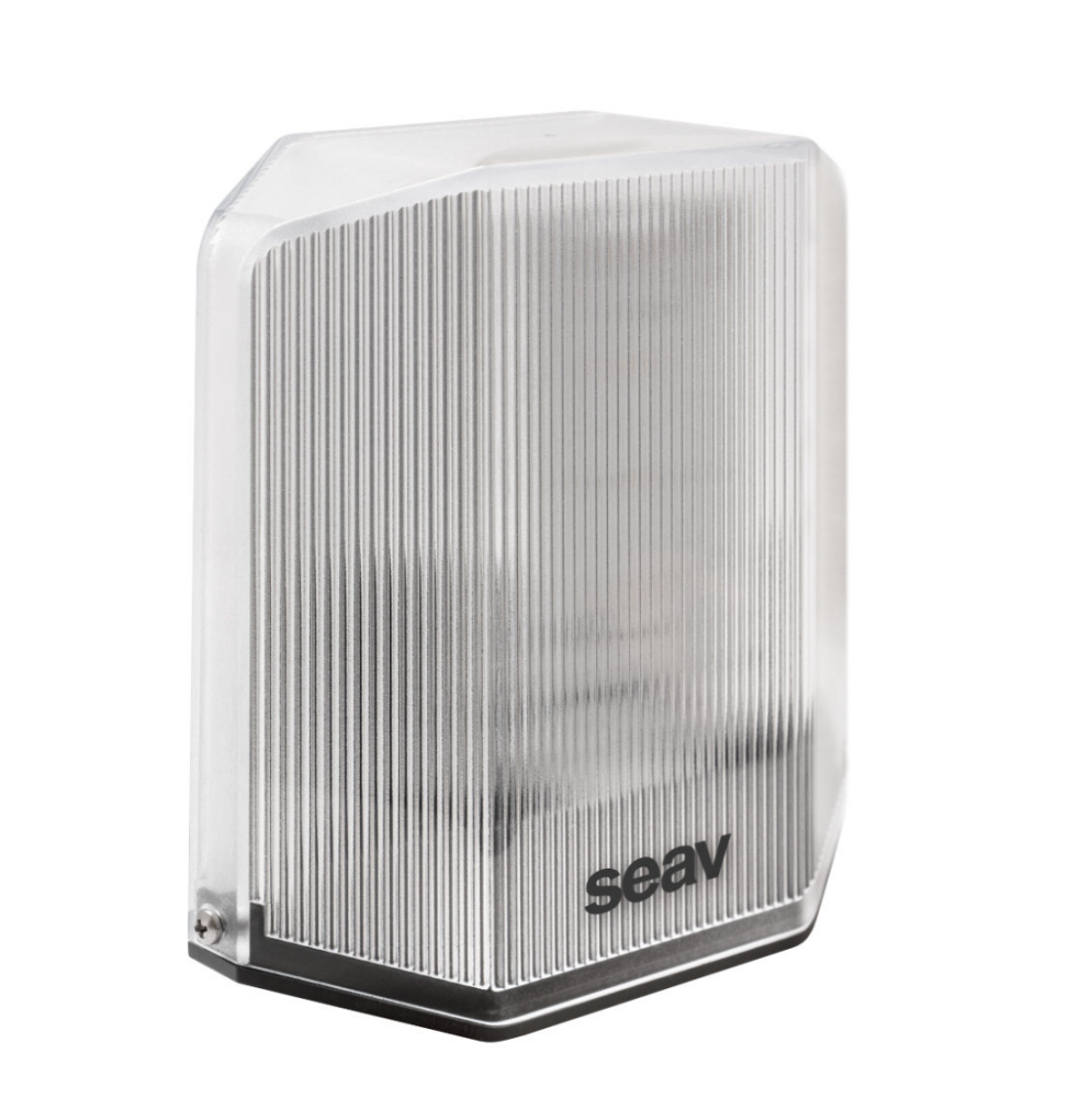 Metron - výstražná LED lampa transparent 12/14/255 Vac-dc