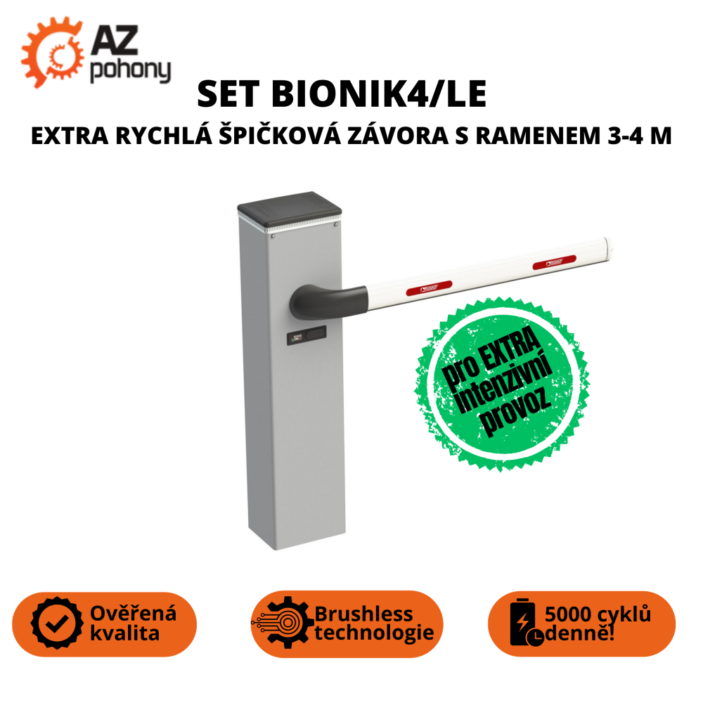 SET BIONIK4/LE - extra rychlá špičková závora s ramenem 3-4 m