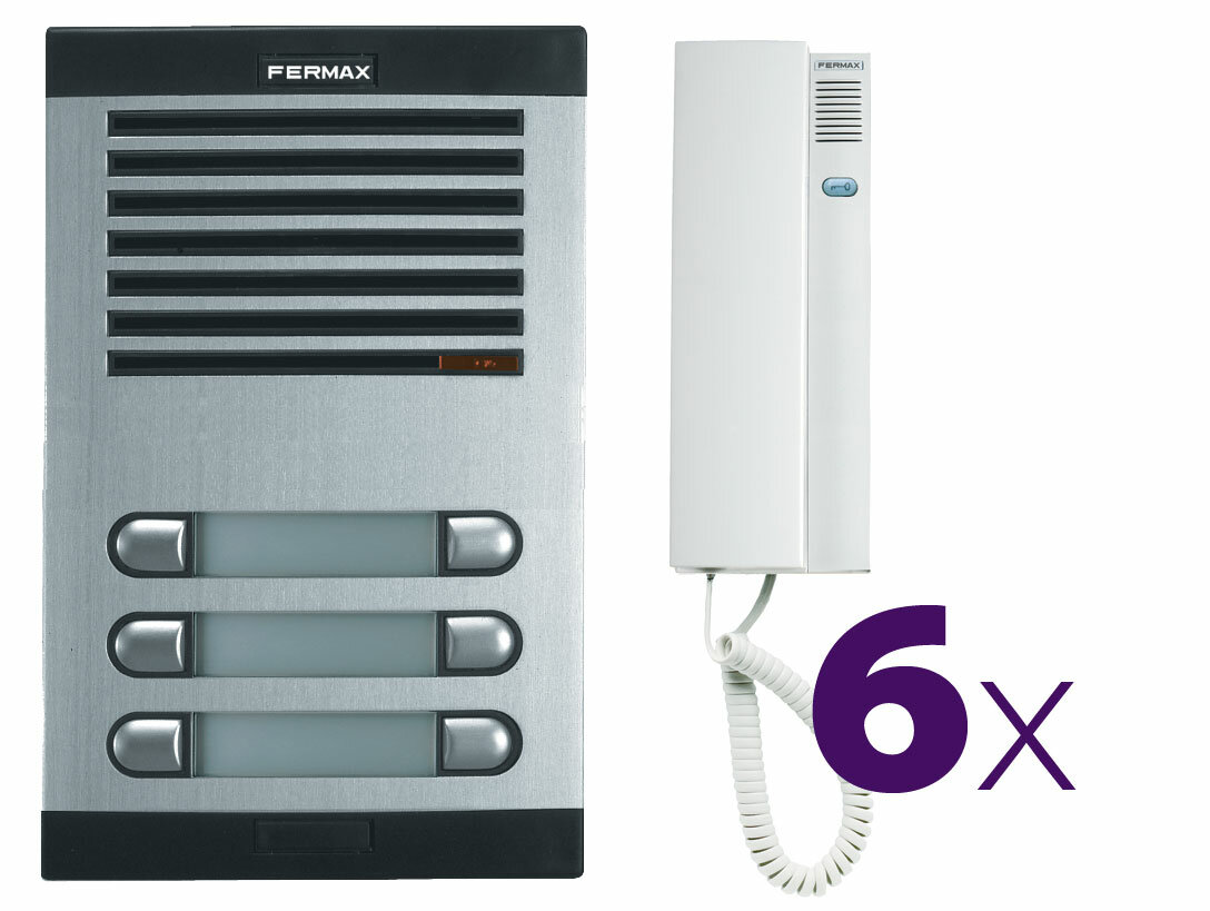 Fermax 4+n Classic audio kit pro 6 účastníků s telefony CityMax, bez el. otvírače