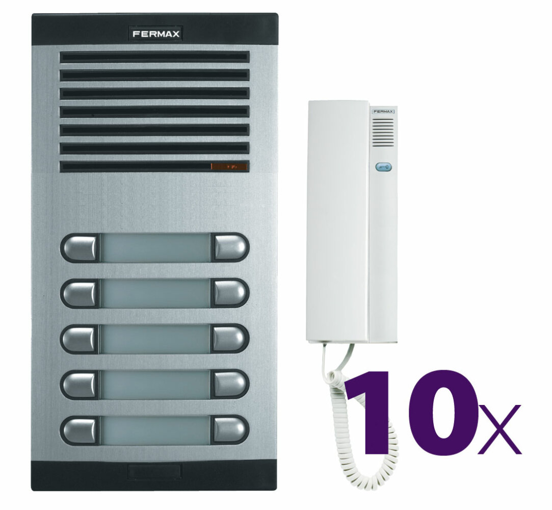 Fermax 4+n Classic audio kit pro 10 účastníků s telefony CityMax, bez el. otvírače