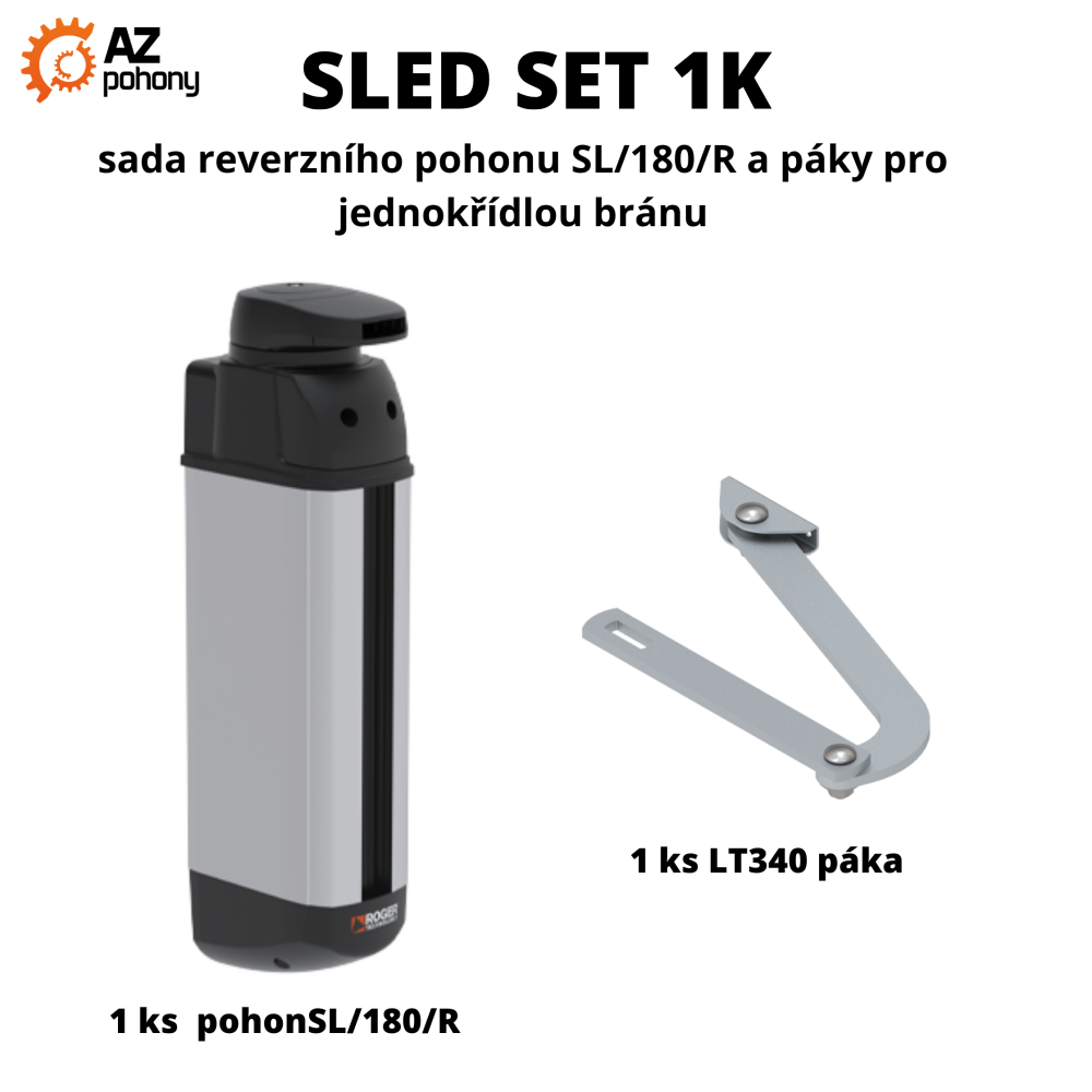 SLED SET 1K - pohon určený pro branky, lze otevřít manuálně nebo elektronicky