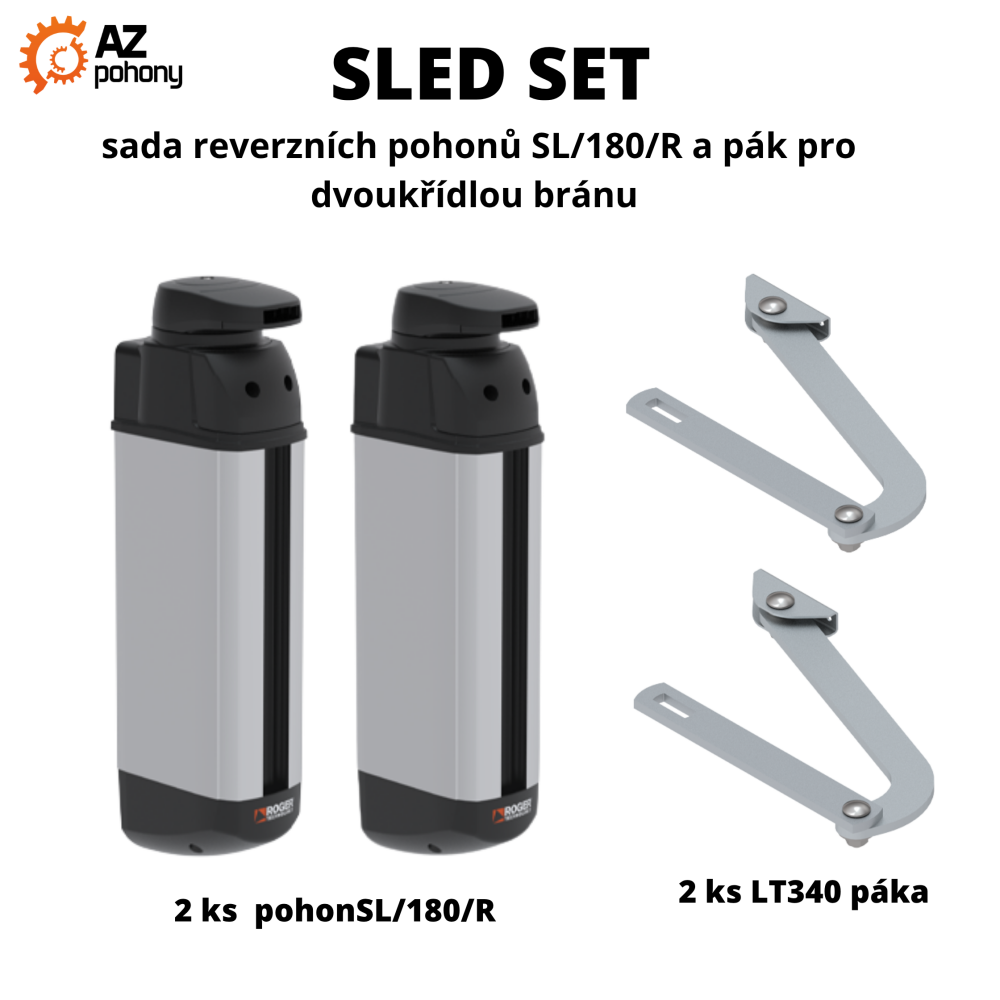 SLED SET - pohony určené pro branky nebo brány, lze otevřít manuálně nebo elektronicky