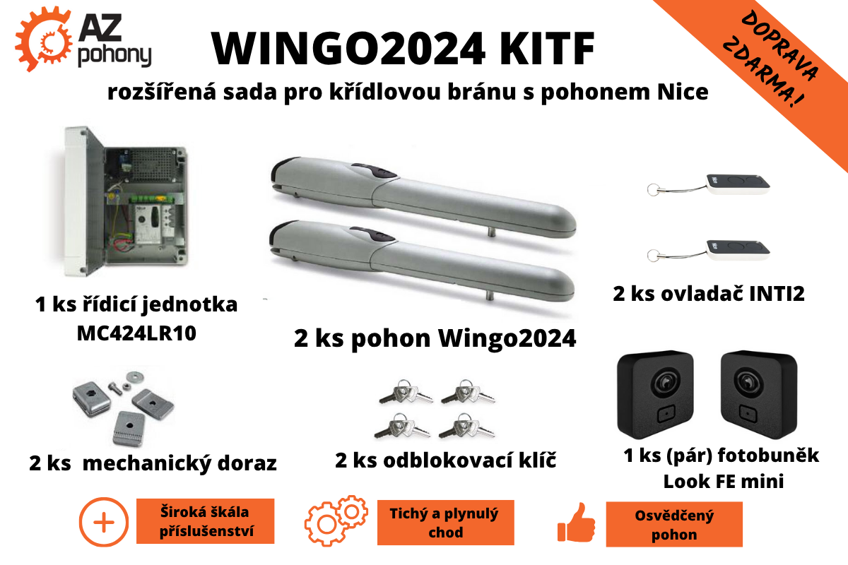 Wingo2024 KitF - rozšířená sada pro křídlovou bránu s pohonem Nice
