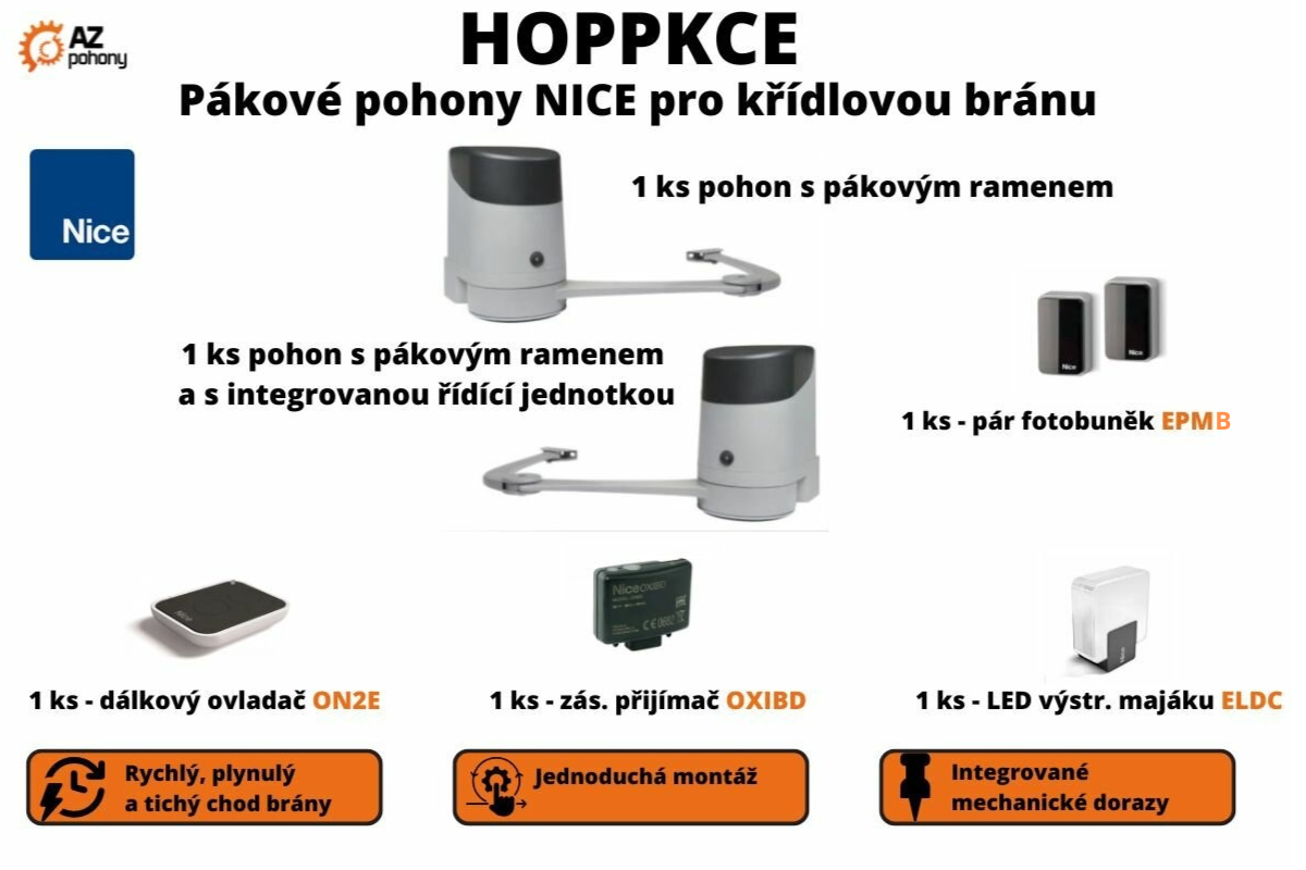 HOPPKCE - pákové pohony pro křídlovou bránu