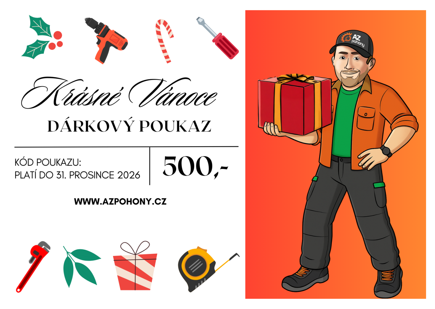 Vánoční poukaz v hodnotě 500 Kč - darujte kutilům Vánoce plné radosti