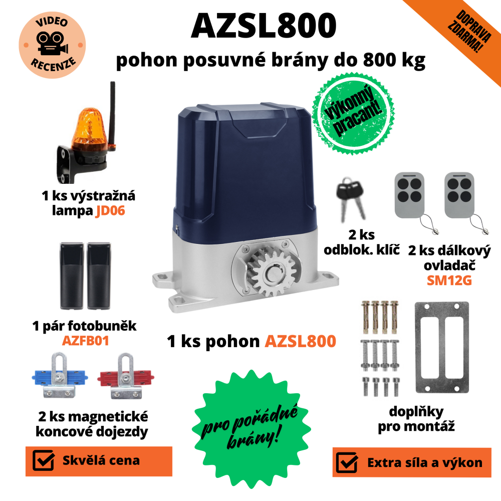 AZSL800 – pohon posuvné brány do 800 kg
