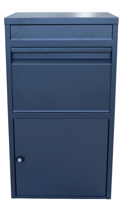 Box na balíky (410x385x720mm) s přepadovou lištou na ochranu balíků, tloušťka 0.8mm) velikost balíku: 320x300x180mm, barva: RAL 7016 (antracit)