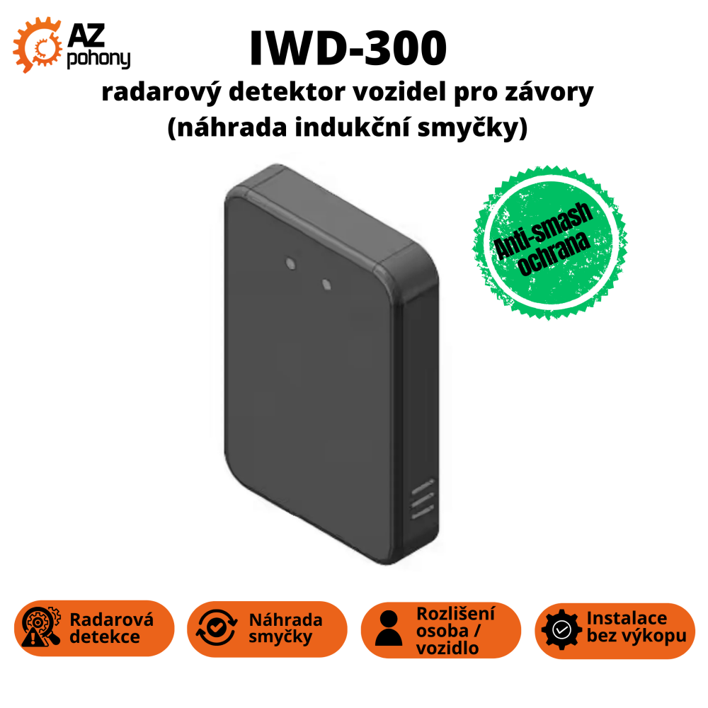 IWD-300 – radarový detektor vozidel pro závory (náhrada indukční smyčky)