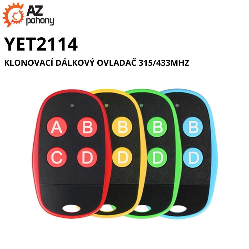 YET2114  - klonovací dálkový ovladač 315/433MHz