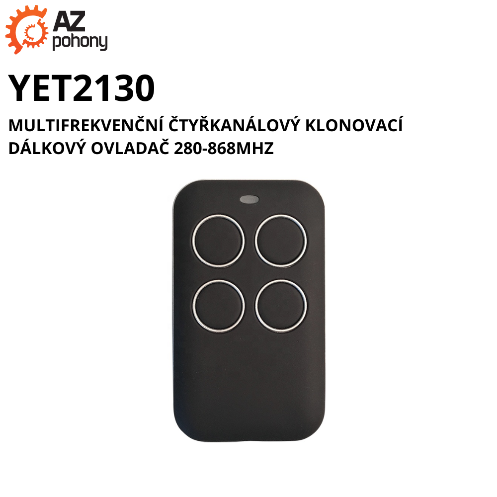 Yet2130 - multifrekvenční čtyřkanálový klonovací dálkový ovladač 280-868MHZ
