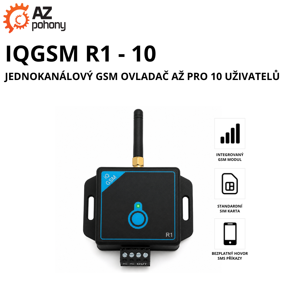 IQGSM R1 10 - JEDNOKANÁLOVÝ GSM ovladač až pro 10 uživatelů