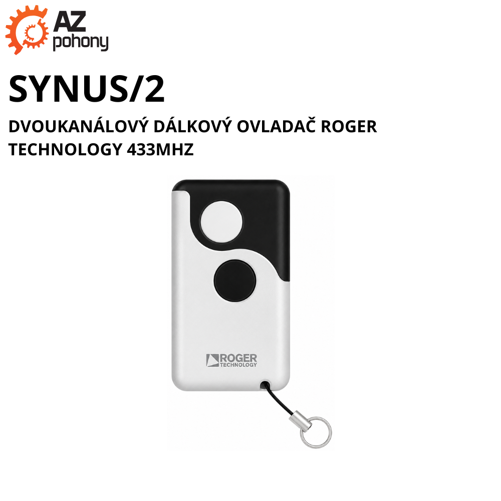 SYNUS/2 - dvoukanálový dálkový ovladač Roger Technology 433MHz