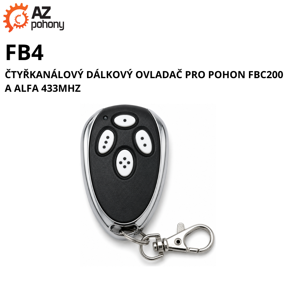 FB4 - čtyřkanálový dálkový ovladač pro pohon FBC200 a ALFA 433MHz