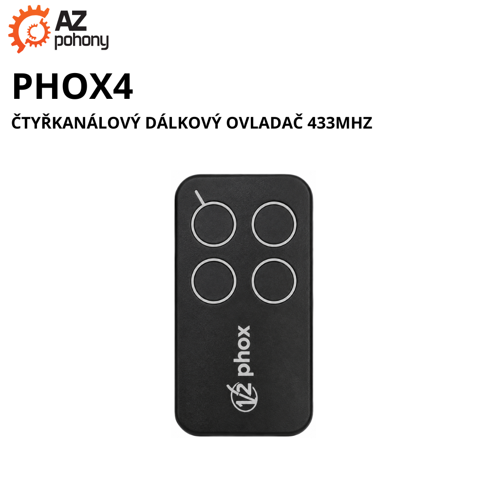 PHOX4 - čtyřkanálový dálkový ovladač 433MHz