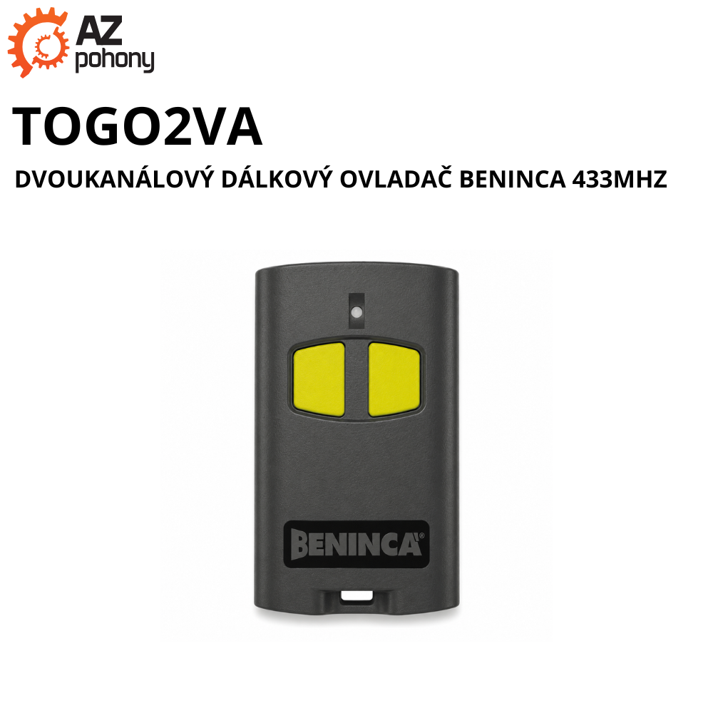 TOGO2VA - dvoukanálový dálkový ovladač Beninca 433MHz