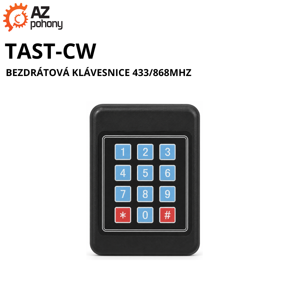 TAST-CW - bezdrátová klávesnice 433/868MHz