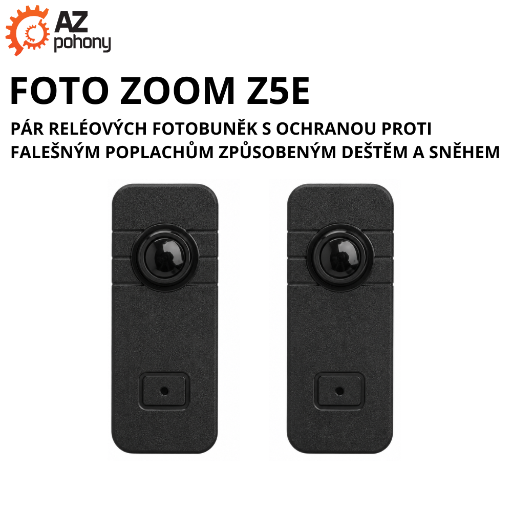FOTO ZOOM Z5E - pár reléových fotobuněk s ochranou proti falešným poplachům způsobeným deštěm a sněhem