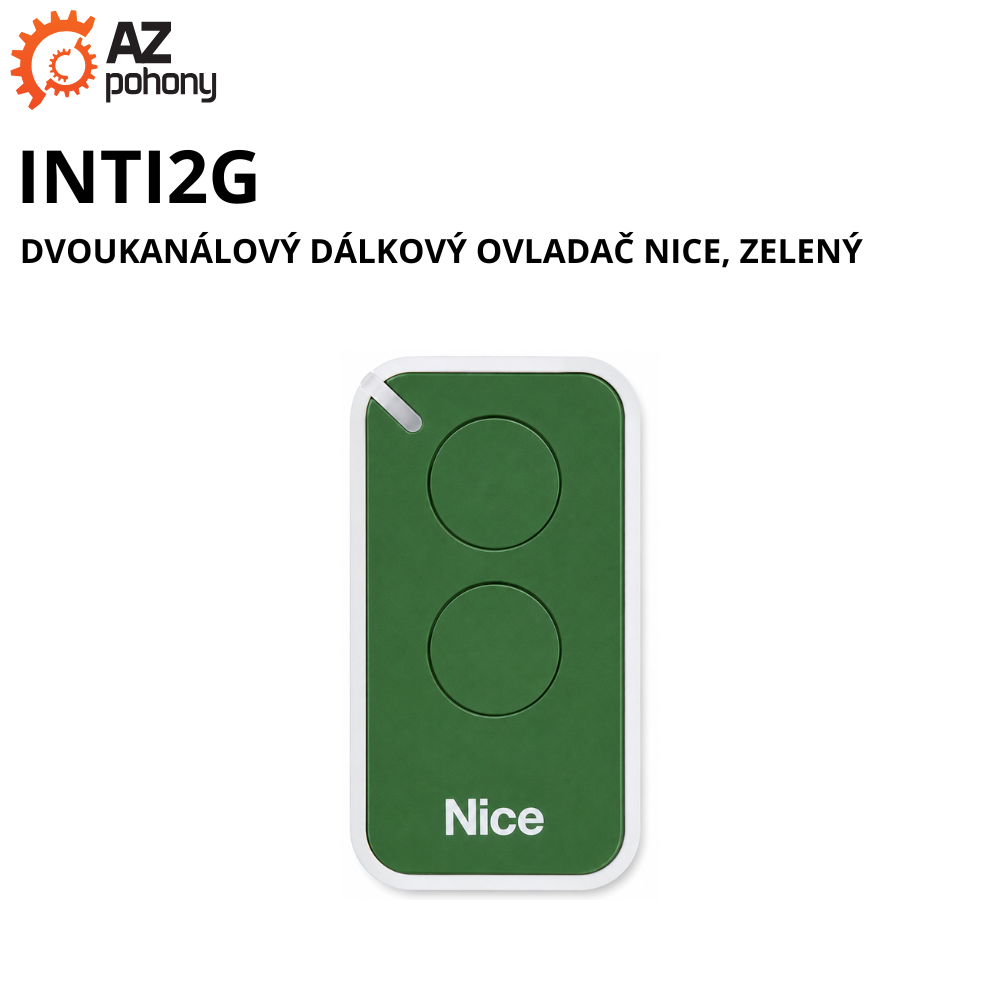 INTI2G - dvoukanálový dálkový ovladač NICE, zelený